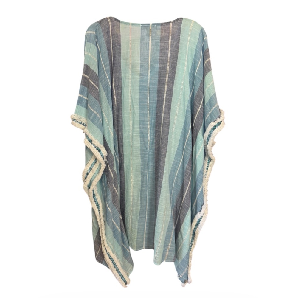 Rise & Bloom Blue Striped Cotton Caftan – Size XL - Picture 3 of 5